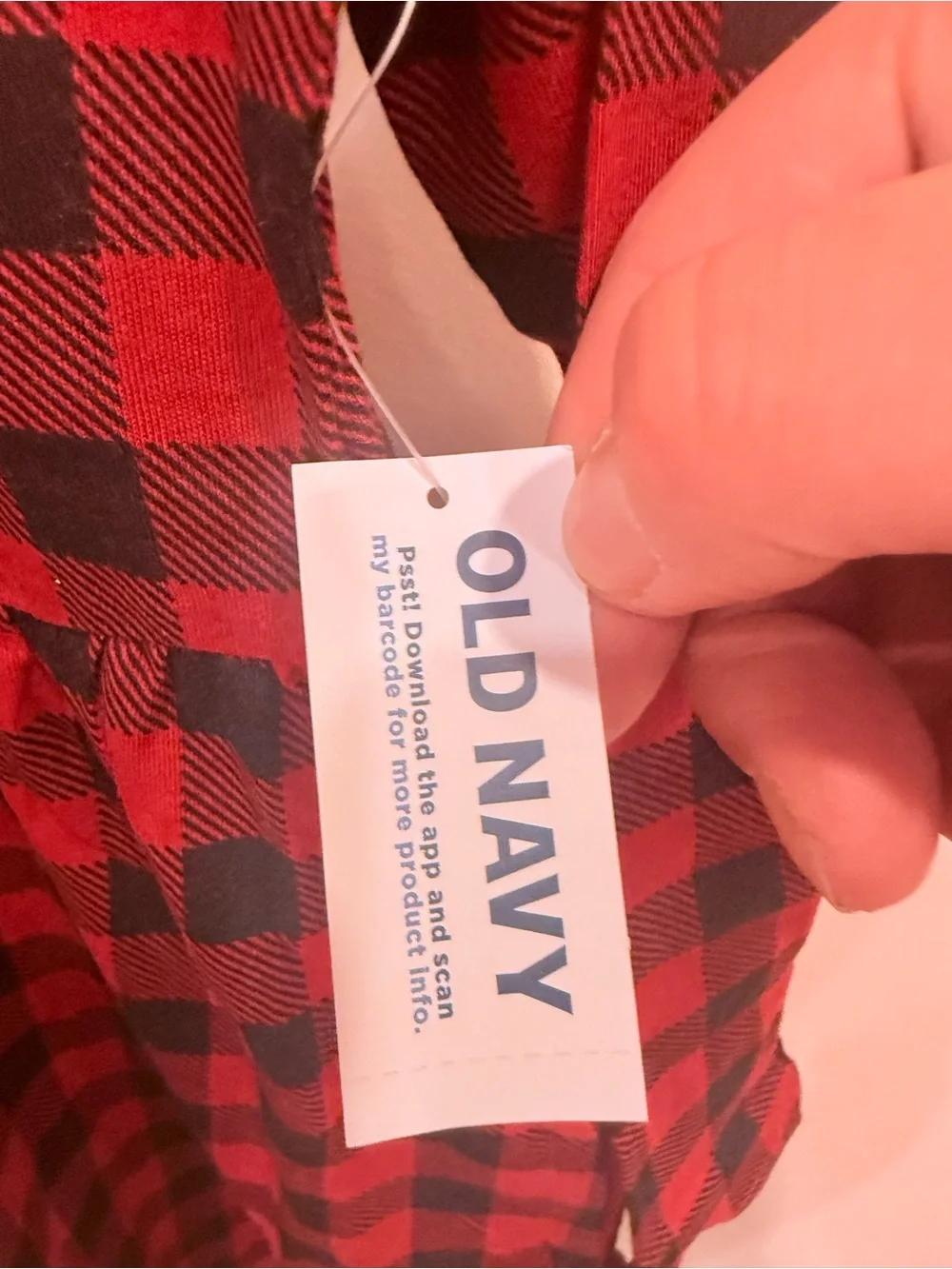 Old Navy Red and Black Plaid Long-Sleeve Girls' Dress size 8